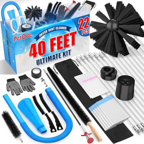 PetOde 22-Piece 40 Ft Dryer Vent Cleaner Kit