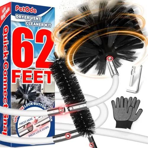 PetOde 62 Ft Max-Length Dryer Vent Cleaner Kit